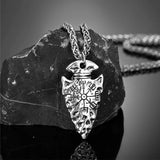 Collier lance d'Odin avec symbole Vegvisir