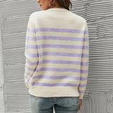 Pull Ras Du Cou Rayé