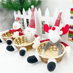 Figurine mignonne pour personnes âgées, panier à bonbons, pomme, ornement en bambou
