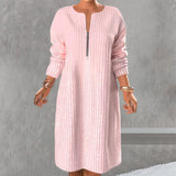 Robe Unicolore avec Fermeture Éclair