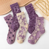Chaussettes en Coton à Fleurs pour femmes (10 paires)