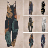 Combinaison confortable à imprimé feuille décontractée