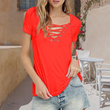 T-shirt Sexy à Encolure en V