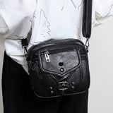 Sac à bandoulière vintage pour femme en cuir souple