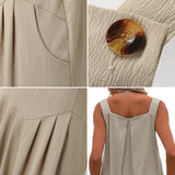 Combinaison unie jambes larges et boutons