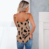 Débardeur col V imprimé léopard