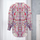 Chemise Décontractée à Manches Longues et Col en V à Fleurs