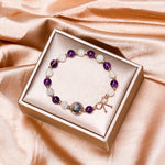 Bracelet Améthyste Blanc Clair de Lune