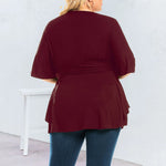 Haut Ample de Couleur Unie à Col en V