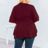 Haut Ample de Couleur Unie à Col en V