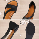 Sandales Plates à Rivets en Forme de Bouche de Poisson