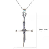 Pendentif épée brisée plaqué argent