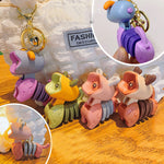Mini porte-clés de lampe de bureau d'animal de bande dessinée