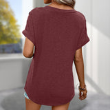 T-shirt à col en V avec boutons