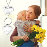Collier TO MOM en forme de cœur, porte-clés