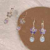 Boucles d’Oreilles en Cristal de Fleur de Mode