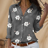 Chemise femme manches longues à imprimé fleuri