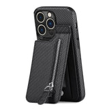 Étui magnétique pour téléphone avec fermeture éclair et fente pour carte de crédit