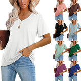 T-shirt décontracté à col en V pour femmes