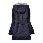 Manteau d'hiver pour femmes avec fausse fourrure amovible - ciaovie