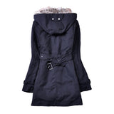 Manteau d'hiver pour femmes avec fausse fourrure amovible - ciaovie