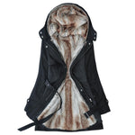 Manteau d'hiver pour femmes avec fausse fourrure amovible - ciaovie