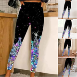 Leggings avec Imprimés de Sapin de Noël