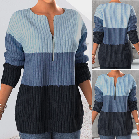 Chemisier avec Fermeture Éclair en Blocs de Couleur