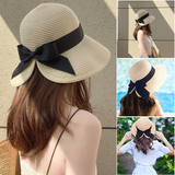 Chapeau de paille parasol avec nœud