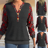 Pull avec Motif en Damier et Boutons