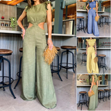 Costume à Manches Volantes de Couleur Unie