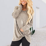 Nouveau T-shirt torsadé à col ras du cou