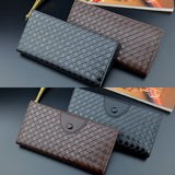 Portefeuille tressé de style long