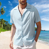 Chemise à Manches Courtes en Lin pour Homme