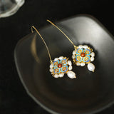 Boucles d'oreilles perle double émail