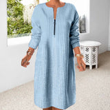 Robe Unicolore avec Fermeture Éclair