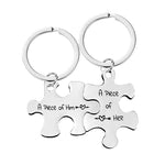 Jeu de porte-clés puzzle pour couple