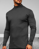 Pull col roulé couleur unie pour homme
