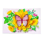 Carte de vœux en 3D avec fleurs faites à la main