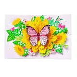 Carte de vœux en 3D avec fleurs faites à la main
