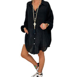 chemise boutonnée en coton et lin