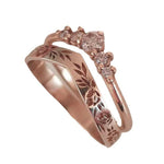 Bague Simple Couronne En V Avec Diamants