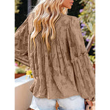 Elégant chemisier unicolore à manches longues