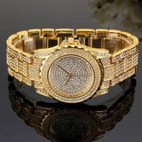 Montre à quartz en alliage pour femme avec diamants