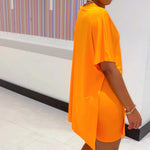 Ensemble Top & Short à manches chauve-souris et col en V