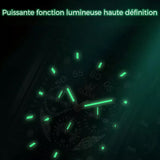 Montre mécanique automatique d'affaires carrée de luxe lumineuse