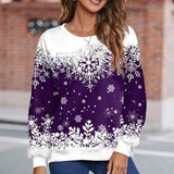 Pull Imprimé Flocon de Neige Femme De Noël
