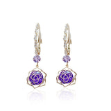 Boucles d'Oreilles Rose Gravée Ajourée