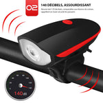 Eclairage Avant de Vélo de Montagne Rechargeable USB