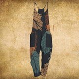 Combinaison confortable à imprimé feuille décontractée